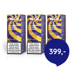 3 ks Nick e-liquid SW BLUEBERRY LEMON ORANGE 16 mg, 10 ml