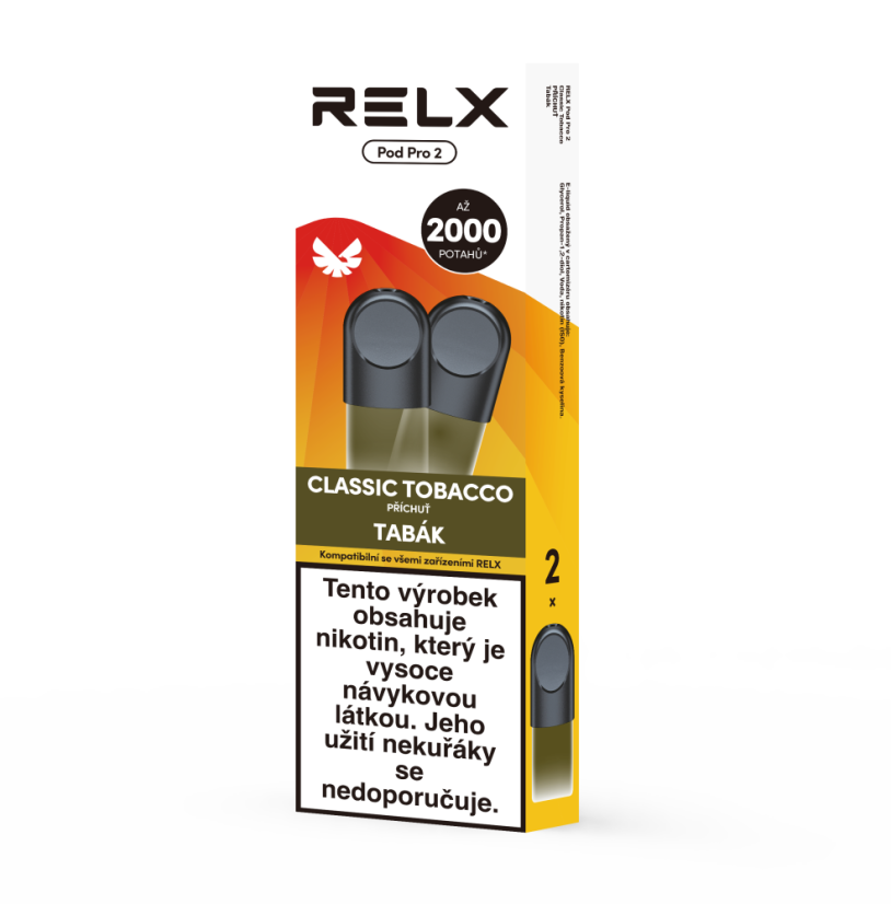RELX Pod Pro 2-2 Pods - Classic Tobacco 18 mg (2 pody), U RELX Pod Pro 2-2 Pods - Classic Tobacco 18 mg (2 pody), U