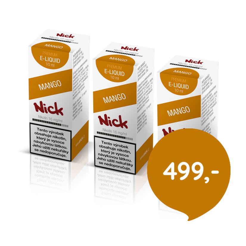 3 ks Nick e-liquid MANGO 16 mg, 10 ml