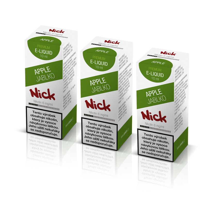 3 ks Nick e-liquid APPLE 6 mg, 10 ml