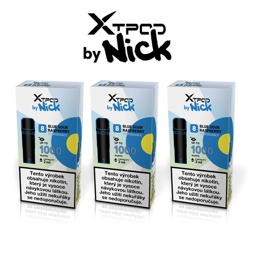 3 ks X TPOD by Nick Blue Sour Raspberry 20 mg
