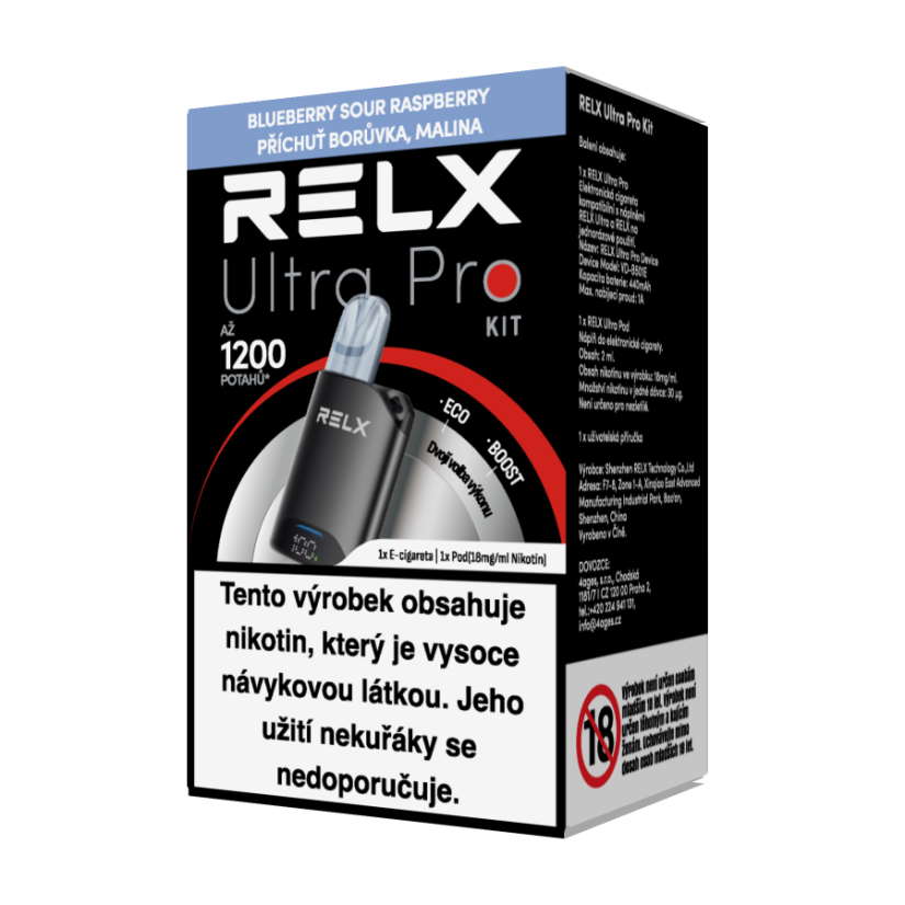 Relx Ultra Pro Kit-Black soMatch Pro Device+Relx Ultra Pod Blueberry Sour Raspberry, U Relx Ultra Pro Kit-Black soMatch Pro Device+Relx Ultra Pod Blueberry Sour Raspberry, U
