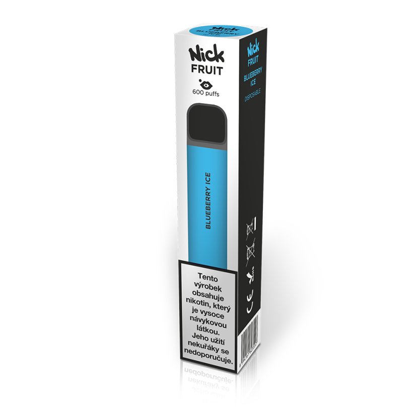 Jednorázová elektronická cigareta Nick Fruit BLUEBERRY ICE 16 mg - Ledová borůvka (16 mg nikotinu)