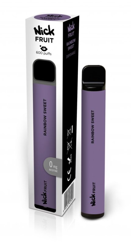 E-cigareta Nick Fruit RAINBOW SWEET 0 mg - Pestrá sladkost (bez nikotinu) 
