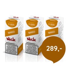 3 ks Nick e-liquid MANGO 16 mg, 10 ml - cena sady 289 Kč