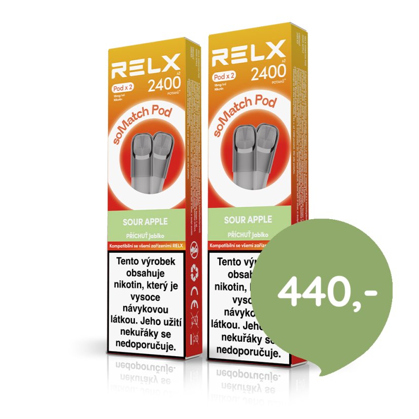 2 ks Relx Somatch Pod (2 Pod Pack) Sour Apple 18 mg