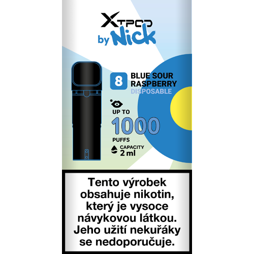 X TPOD by Nick Blue Sour Raspberry 20 mg, R