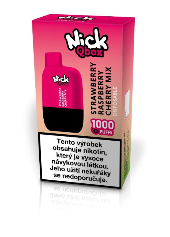 Nick Qbox STRAWBERRY RASPBERRY CHERRY MIX Q 16 mg, R jednorázová e-cigareta obal