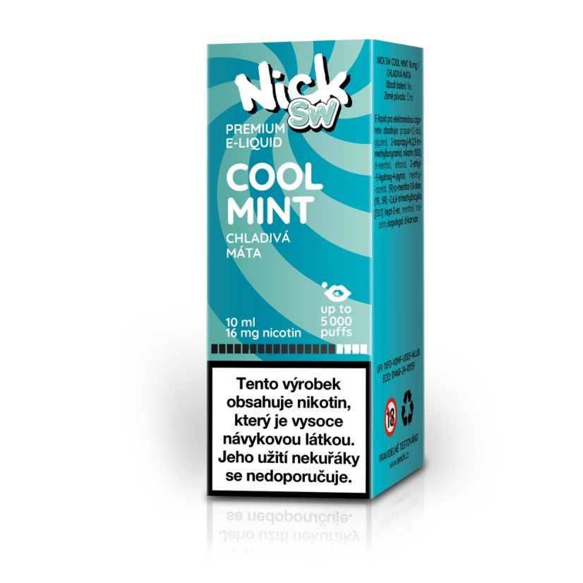 Nick e-liquid SW COOL MINT 16 mg, 10 ml - příchuť ledový mentol