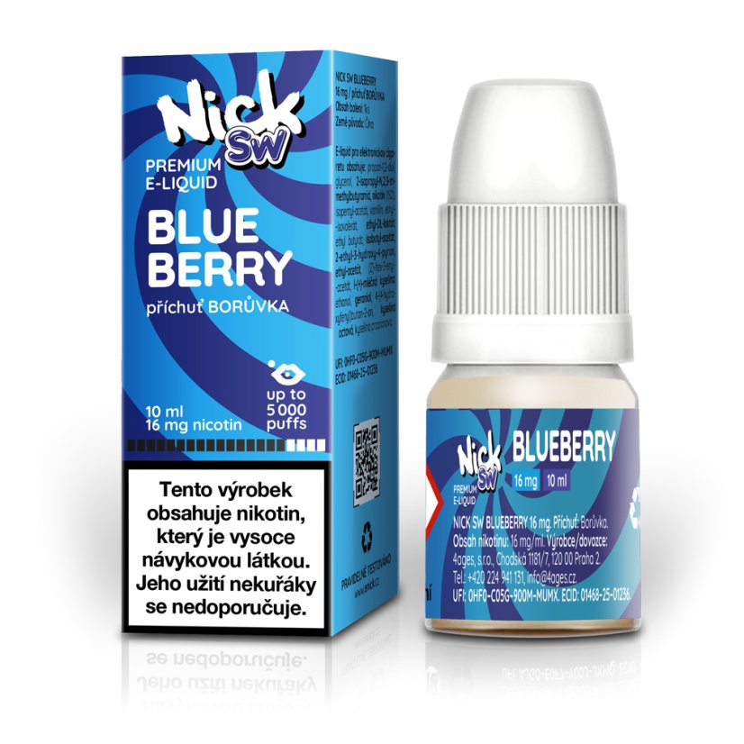 Nick e-liquid SW BLUEBERRY 16 mg, 10 ml, U