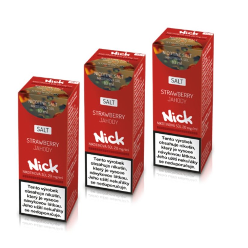 3 ks Nick e-liquid STRAWBERRY NICOTINE SALT 20 mg, 10 ml