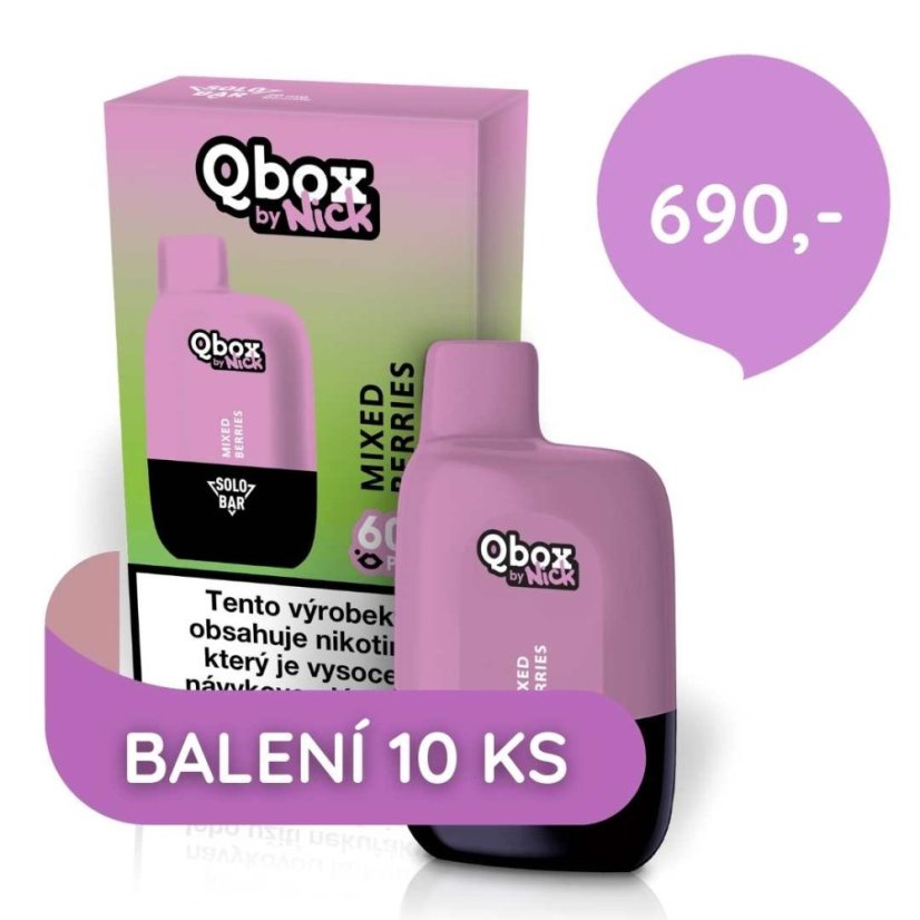 10 ks Qbox by Nick MIXED BERRIES 20 mg - cena balíčku 690 Kč