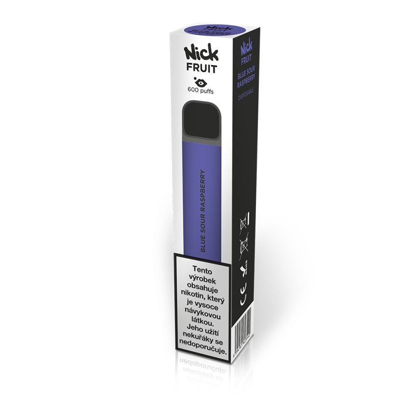 E-cigareta Nick Fruit BLUE SOUR RASPBERRY 16 mg - Osvěžující kyselá modrá malina (16 mg nikotinu)