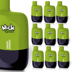 10 ks Nick Qbox GRAPE ENERGY 16 mg - 10 e-cigaret s příchutí hrozno a energie 10 ks Nick Qbox GRAPE ENERGY 16 mg - 10 e-cigaret s příchutí hrozno a energie