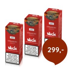 3 ks Nick e-liquid STRAWBERRY NICOTINE SALT 20 mg, 10 ml - cena sady 299 Kč