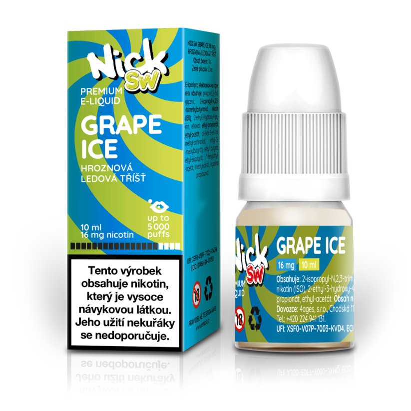 Nick e-liquid SW GRAPE ICE 16 mg, 10 ml