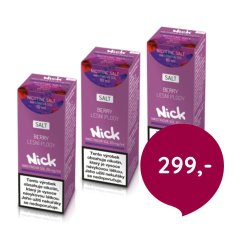 3 ks Nick e-liquid BERRY NICOTINE SALT 20 mg, 10 ml - cena sady 299 Kč