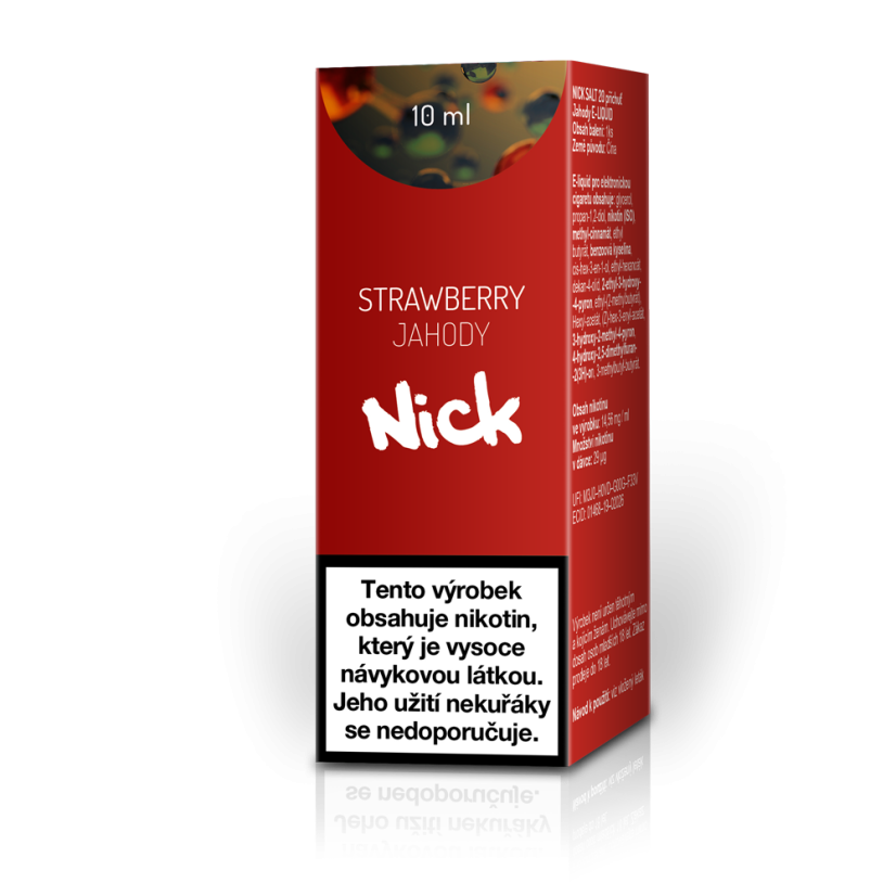 Nick e-liquid STRAWBERRY NICOTINE SALT 20 mg, 10 ml, U