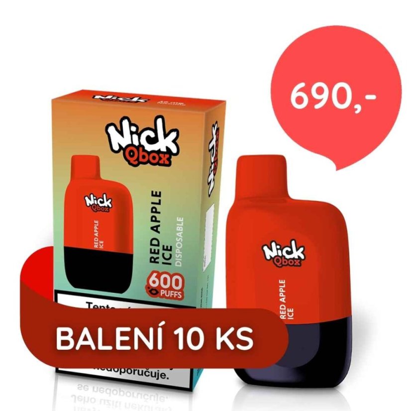 10 ks Nick Qbox RED APPLE ICE 16 mg - cena balíčku 690 Kč