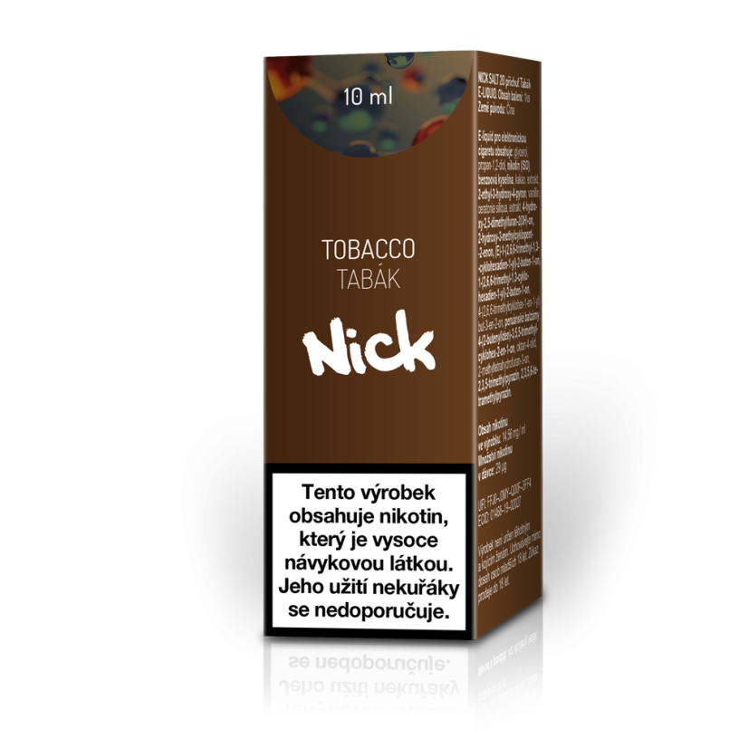 Nick e-liquid TOBACCO NICOTINE SALT 20 mg, 10 ml, U