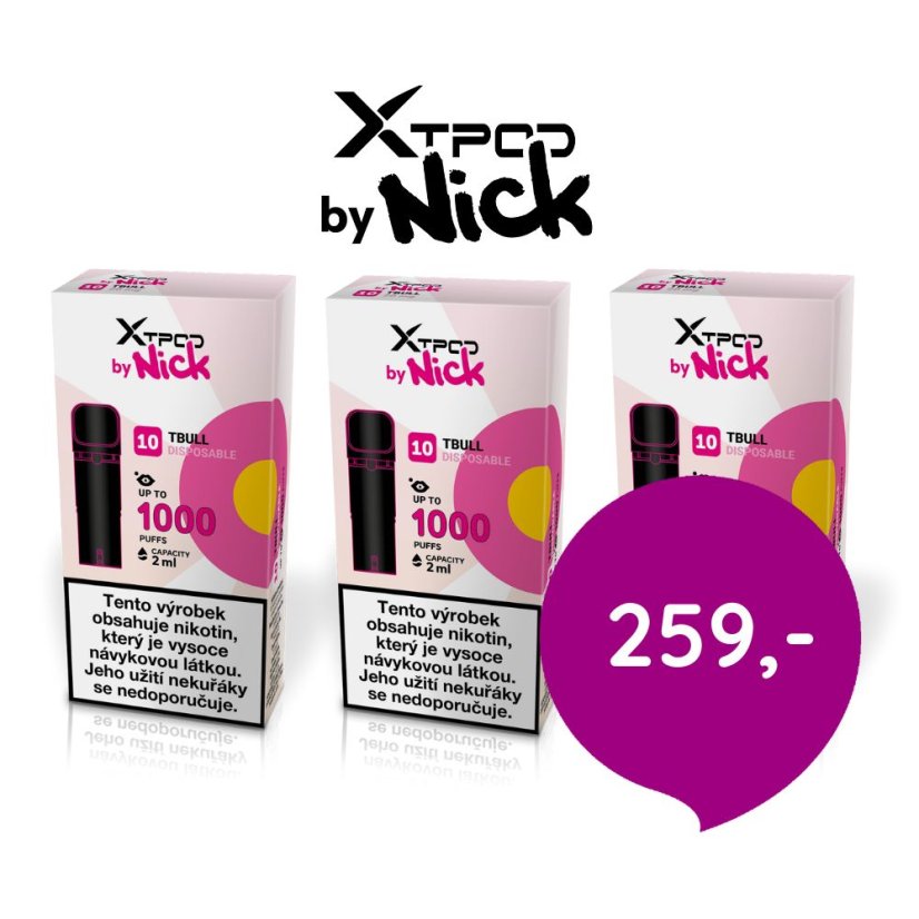 Nick XTPOD sada přednaplněných podů - příchut tbull - 259 Kč