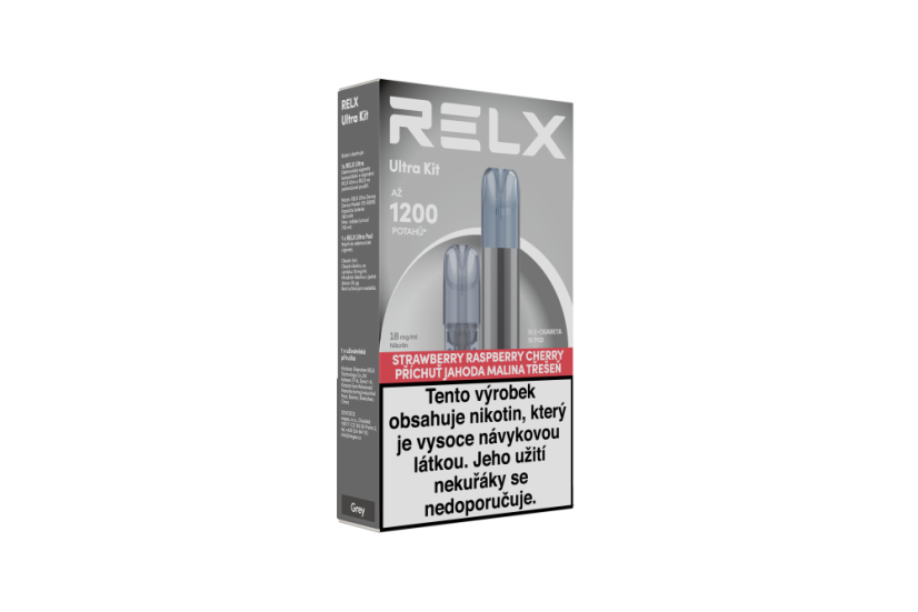 Relx Ultra Kit Grey + Relx Ultra Pod Strawberry Rasperry Cherry 18 mg, U