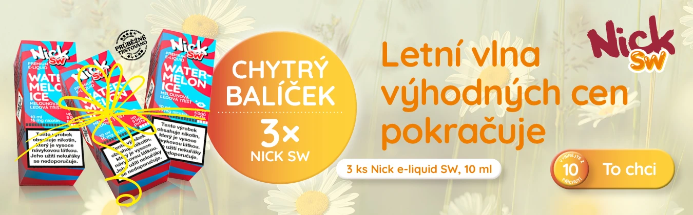 Nick sweet liquidy - balíčky po 3 kusech