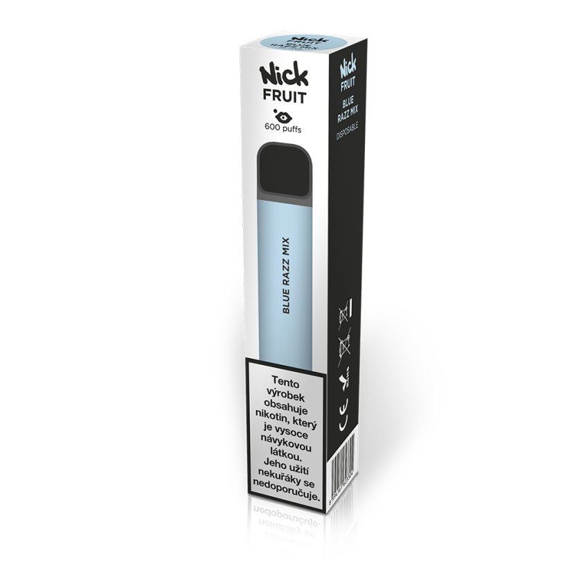 Jednorázová elektronická cigareta Nick Fruit BLUE RAZZ MIX 16 mg - Modrá malina mix (16 mg nikotinu) 