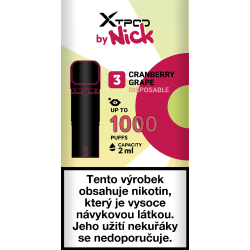 X TPOD by Nick Cranberry Grape 20 mg, R