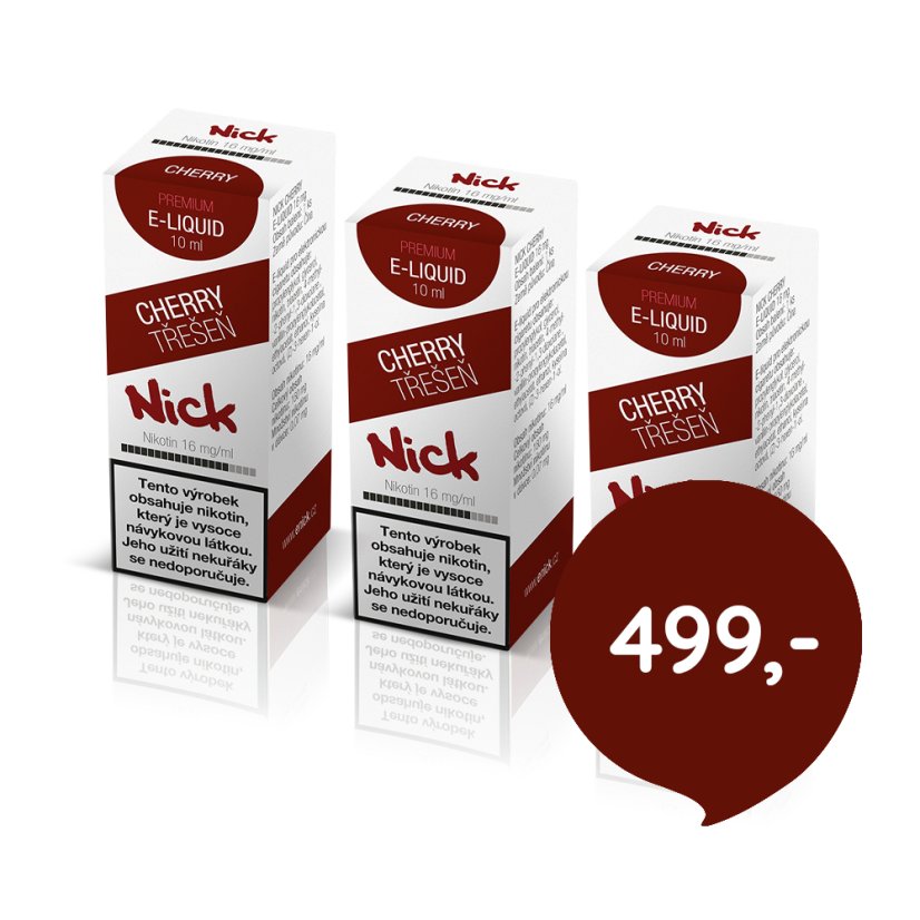 3 ks Nick e-liquid CHERRY 16 mg, 10 ml