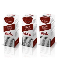 3 ks Nick e-liquid CHERRY 16 mg, 10 ml - příchuť třešňová
