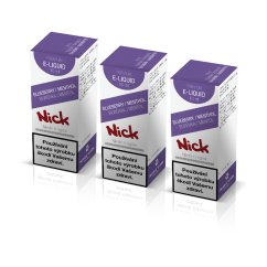3 ks Nick e-liquid BLUEBERRY MENTHOL 0mg, 10 ml