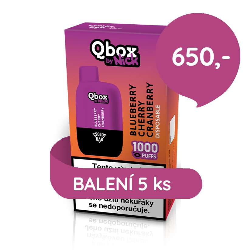 5 ks Nick Qbox BLUEBERRY CHERRY CRANBERRY 20 mg