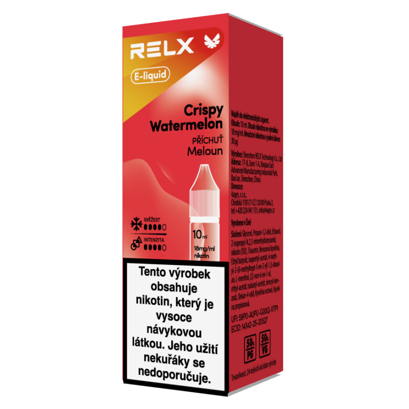 RELX e-liquid Crispy Watermelon 18 mg, 10 ml, U RELX e-liquid Crispy Watermelon 18 mg, 10 ml, U