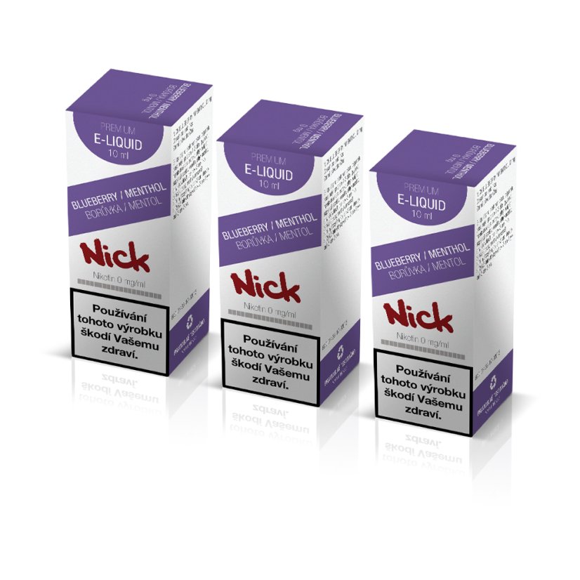 3 ks Nick e-liquid BLUEBERRY MENTHOL 0mg, 10 ml