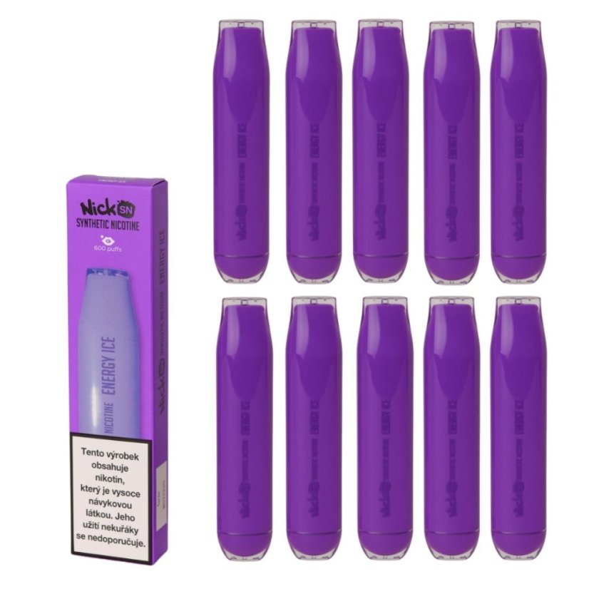 10 ks Nick Synthetic ENERGY ICE 6 mg - 10x vapo se syntetickým nikotinem příchut energie