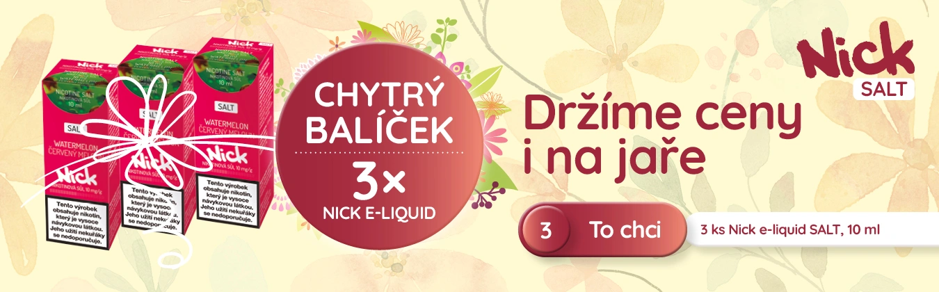 Nick liquidy s nikotinovou solí - chytré balíčky po 3 ks