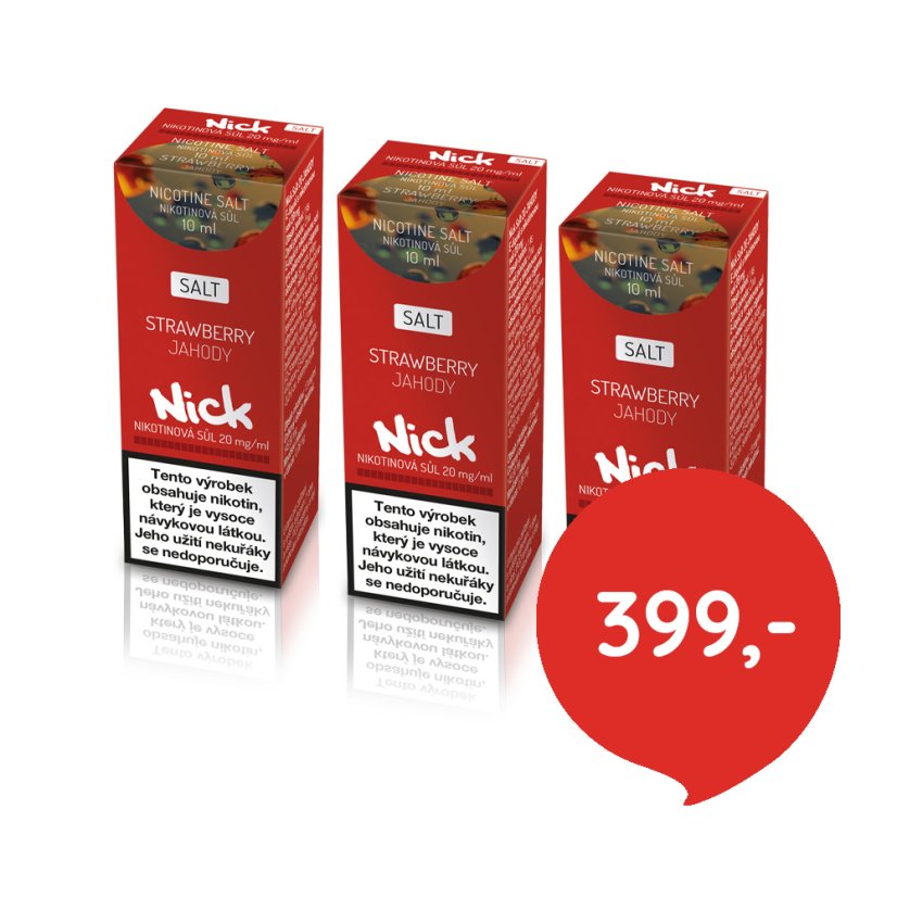 3 ks Nick e-liquid STRAWBERRY NICOTINE SALT 20 mg, 10 ml