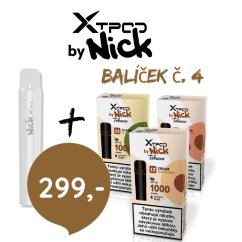 Balíček X TPOD IV. - balení 3 liquidů a dobíjecí e-cigarety v hodnotě 299 Kč