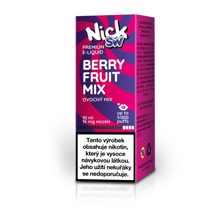 Nick e-liquid SW BERRY FRUIT MIX 16 mg, 10 ml  - sladký liquid, krabička