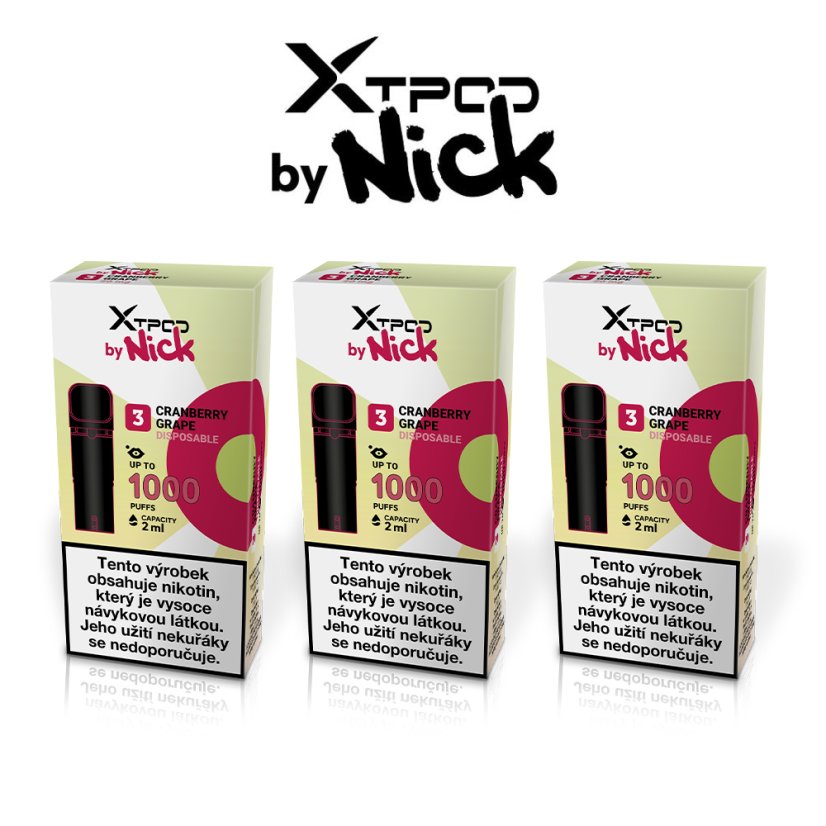 3 ks X TPOD by Nick Cranberry Grape 20 mg