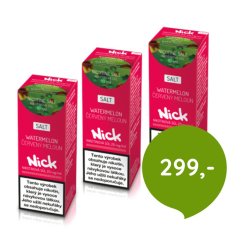 3 ks Nick e-liquid WATERMELON NICOTINE SALT 20 mg, 10 ml - cena sady 299 Kč