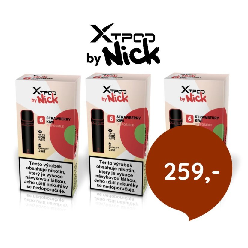 Nick XTPOD sada přednaplněných podů - příchut jahoda - 259 Kč