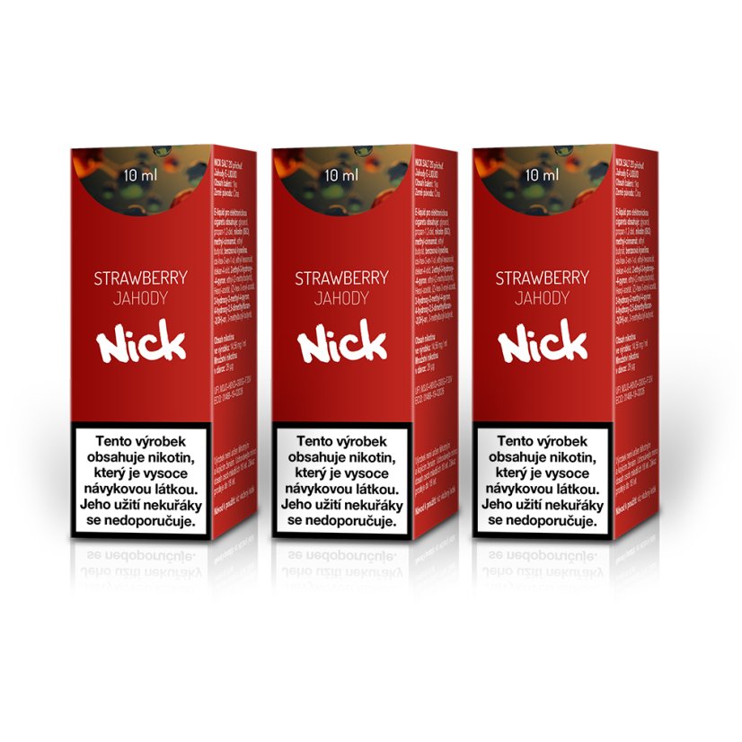 3 ks Nick e-liquid STRAWBERRY NICOTINE SALT 20 mg, 10 ml