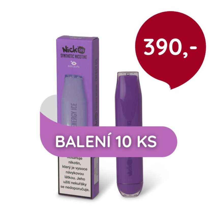 10 ks Nick Synthetic ENERGY ICE 6 mg - cena balíčku 390 Kč