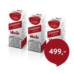 3 ks Nick e-liquid STRAWBERRY 6 mg, 10 ml