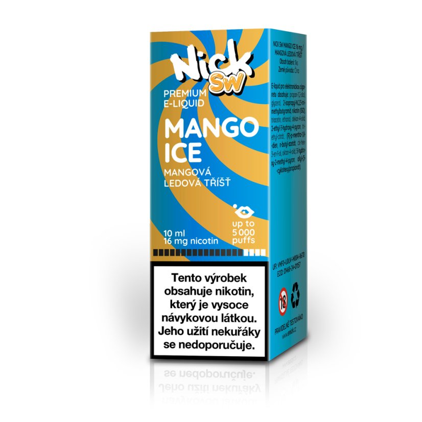 Nick e-liquid SW MANGO ICE 16 mg, 10 ml - příchuť mangová ledová tříšť