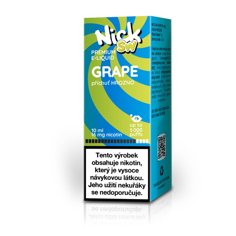 Nick e-liquid SW GRAPE 16 mg, 10 ml, U