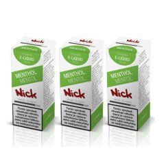 3 ks Nick e-liquid MENTHOL 16 mg, 10 ml - mentolová příchuť 3 ks Nick e-liquid MENTHOL 16 mg, 10 ml - mentolová příchuť
