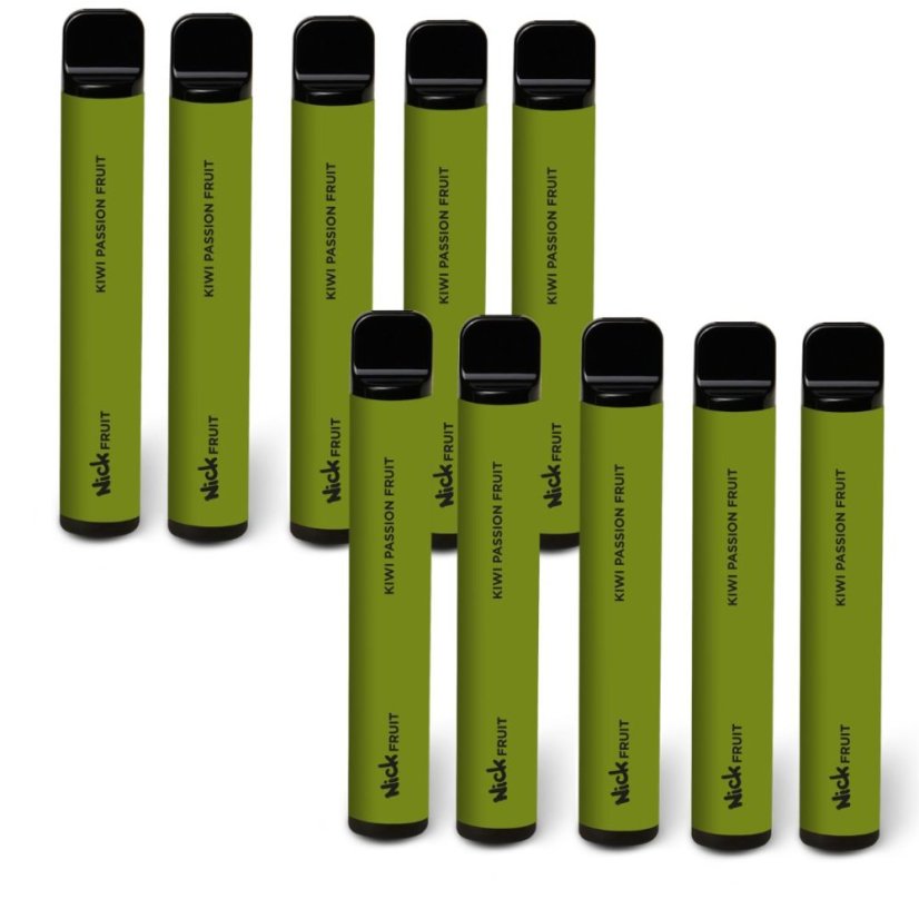 10 ks Nick FRUIT KIWI PASSION FRUIT 16 mg - 10 e-cigaret s příchutí kiwi a mučenka